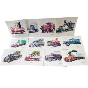 12 Exciting 8x10 Prints Featuring Vintage Mack Trucks Illustrated By BOB EVANS